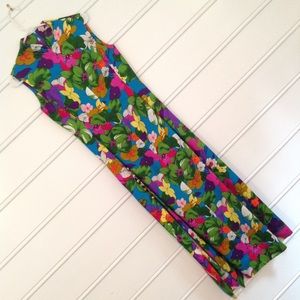 Vintage 1960s Floral Maxi Dress Pat Richards